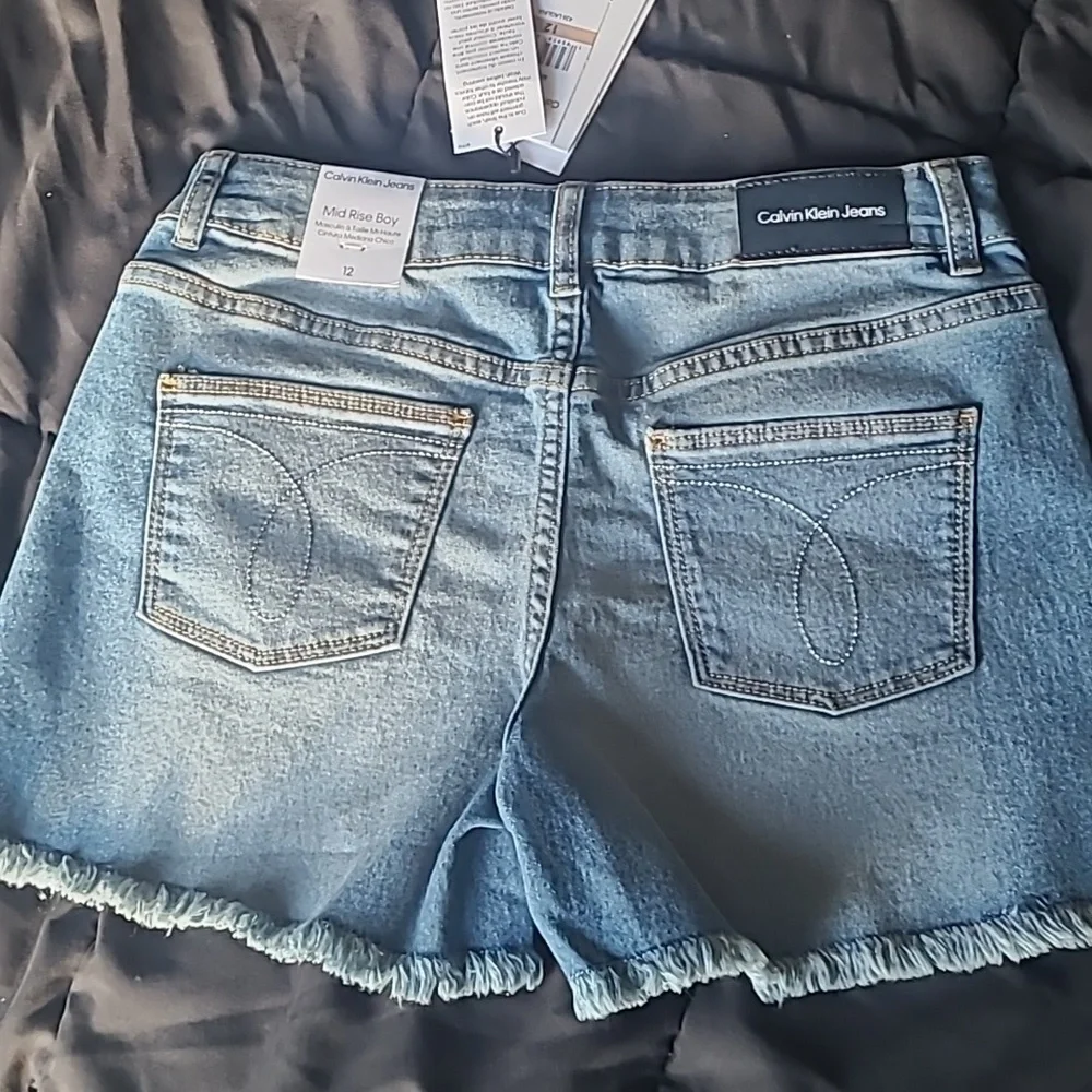 Calvin Klein Girl Shorts, Blue, size 12 - Picture 2 of 7